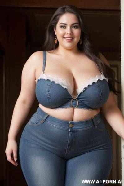 Supermodel, big eyes, mexican, pear shaped, high rise jeans, plaid, enormous hips - ai-porn.ai - Mexico on pornintellect.com