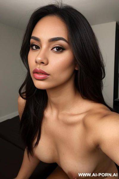 Hot beautiful bimbo, slightly tanned perfect skin, hot body, perfect body, hot face, perfect face, bimbo, influencer, bending over, facing viewer, sexy pose, plump lips, big lips, swollen lips, oversized lips, pouty lips - ai-porn.ai on pornintellect.com
