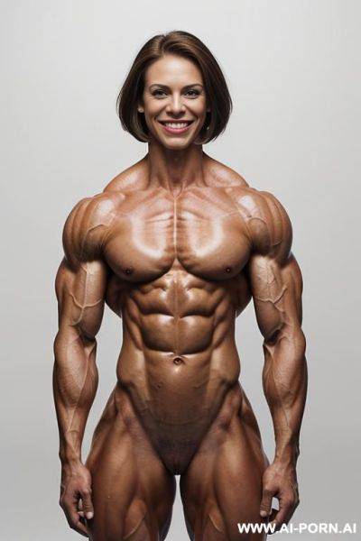 (white background), (real life), pallid skin, shiny skin, realistic nipple, ((nude)), ((naked)), (frontal view), erect hard nipple, look straight into camera, (eye contact), (round face), (complete - ai-porn.ai on pornintellect.com