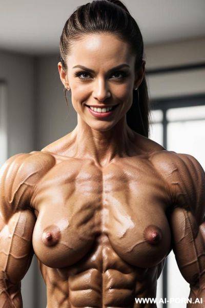 (bedroom background), (real life), pallid skin, shiny skin, (white skin), realistic hard nipple, ((nude)), ((naked)), ((long hard nipples)), ((short slender body)), (long narrow delicate neck), (narrow - ai-porn.ai on pornintellect.com