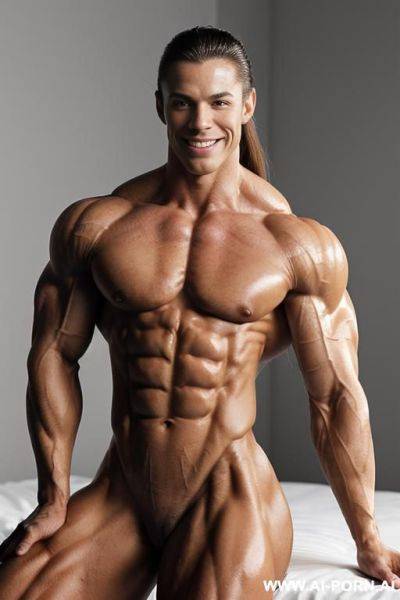 (bedroom background), (real life), (pallid skin), (shiny skin), (white skin), realistic nipple, ((nude)), ((naked)), (frontal view), erect hard nipple, look straight into camera, (eye contact), (round - ai-porn.ai on pornintellect.com