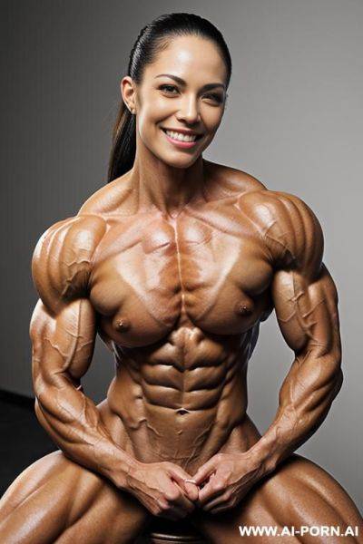 (bedroom background), (real life), pallid skin, shiny skin, (white skin), realistic hard nipple, ((nude)), ((naked)), (frontal view), sitting on ground, hard suckable nipple, ((short)), look straight - ai-porn.ai on pornintellect.com