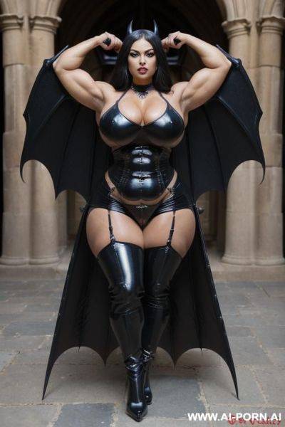 (((realistic look, super realistic))) (((frontal view))) (((beautiful devil woman, succubus woman))) ((sexy succubus woman, devil woman)) (((mistress of the underworld, goddess of darkness))) (((strong and - ai-porn.ai on pornintellect.com