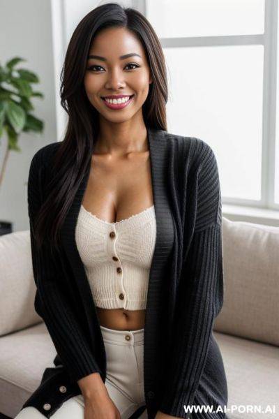 Beautiful asian-black woman, looking at viewer - ai-porn.ai on pornintellect.com