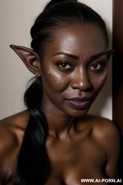 Big round thick nipple extra dark skin fluffy pussy, extremely dark skin elf - ai-porn.ai on pornintellect.com
