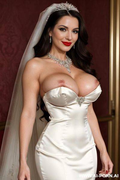 Green satin office suit, office suit, satin skirt, satin bra, arafed woman with big breasts (perfect boobs) (arabic) (german) (russian) (cumshot) (blowjob), huge massive boobs, looks seductively at - ai-porn.ai - Germany - Russia on pornintellect.com
