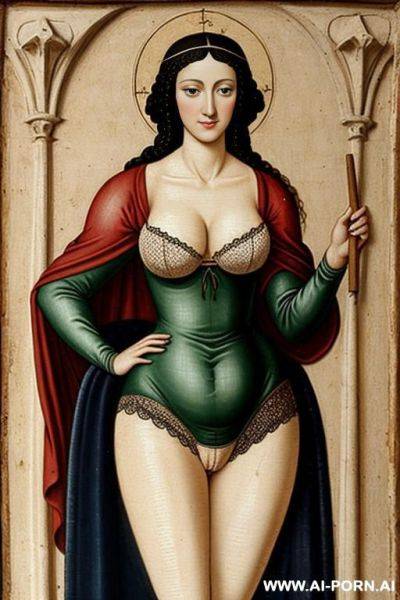 Medieval painting middle aged woman underwear - ai-porn.ai on pornintellect.com