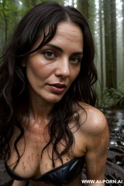 Cum hair, cum shot, cum face, cum mouth, open lips, wide shot - ai-porn.ai on pornintellect.com