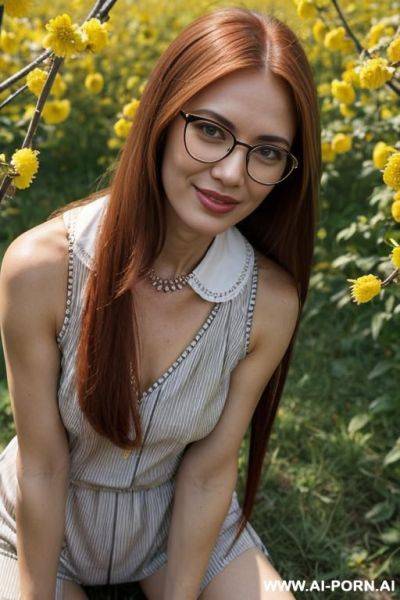(horizontal stripes, bee themed clothes, bee cosplay), dimples, (glow art, uv reactive, black light), ashen natural skin without makeup, high contrast shades, hard light, sleeveless, patterned, detailed - ai-porn.ai on pornintellect.com