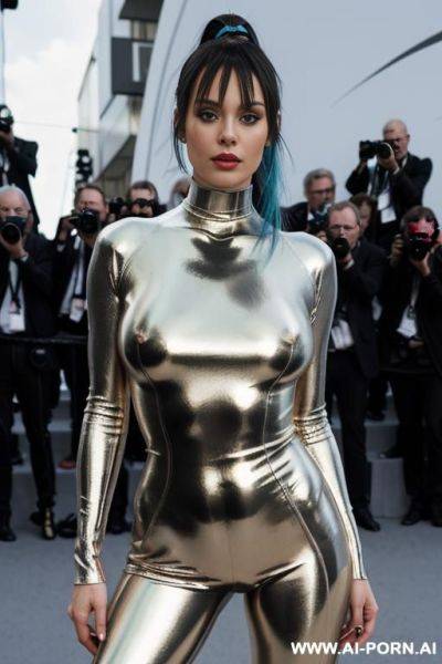 (((realistic look, ultra-realistic))), ((wears only sweater)), ((naked pussy)), ((naked legs)) - ai-porn.ai on pornintellect.com
