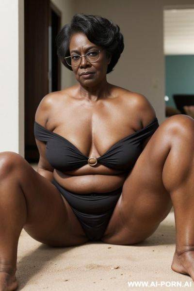 0 year old black grandmother, with glasses, - ai-porn.ai on pornintellect.com