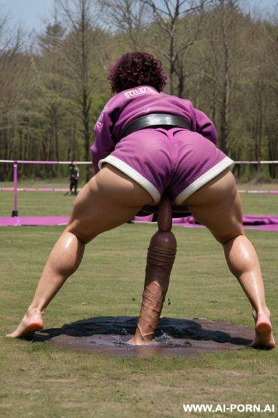 Busty latina ((anal sex)) ((anal fucked)) ((show his cock entering her ass hole)) completely naked, waist length hair, frontal view, ((show her naked breasts)) ((no clothes)) super model face ((show his cock in her ass hole)) - ai-porn.ai on pornintellect.com