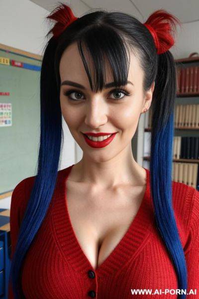 Tight red sweater (cleavage) - ai-porn.ai on pornintellect.com