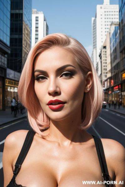 Giantess bimbo at the middle of city street - ai-porn.ai on pornintellect.com