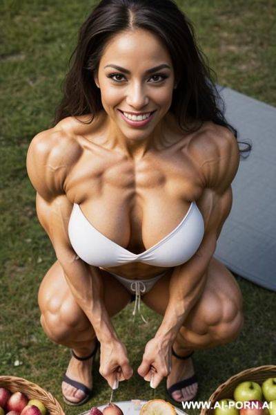 (((latina))) with (((gigantic fake tits))) and ((long hair)), (((muscular short npc figure athlete ruby rivera riverafit))), (no makeup) , ((nude))), (((many perfect beautiful plastic surgeries))), - ai-porn.ai on pornintellect.com