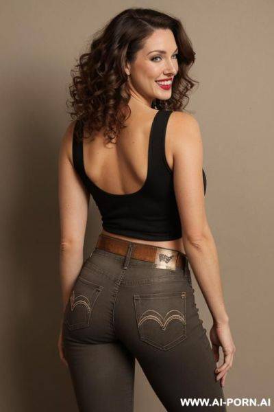 Black jeans from behind low rise back dimple perfect round ass red pants - ai-porn.ai on pornintellect.com