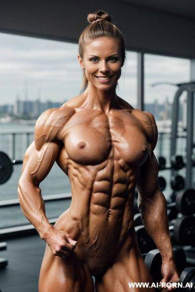 ((nude light finnish)), ((((nude real muscular short musclewoman bodybuilder woman klee02)))), (no makeup) , ((nude))), ((topless)), ((very beautiful face)), ((aroused erect pointy nipples)), (((angular - ai-porn.ai - Finland on pornintellect.com