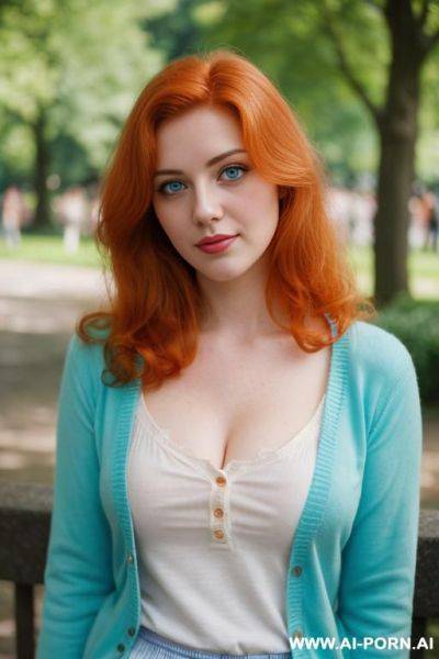 Cutie babe face, turquoise cardigan and t-shirt, retro vintage style, 170s, 170s. 18 years old. busty. - ai-porn.ai on pornintellect.com