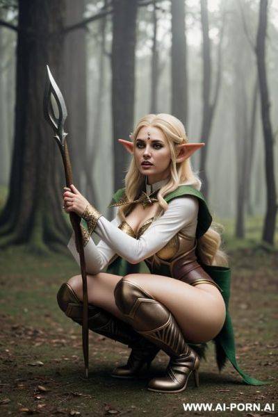 Face, wooden bow, blonde eyebrows - ai-porn.ai on pornintellect.com