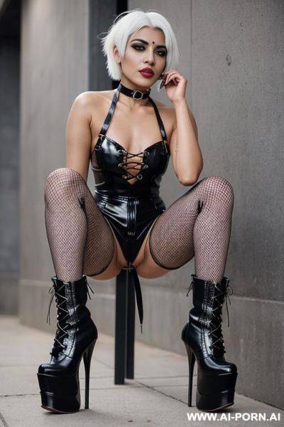 Team rocket, (choker with leash), (platform boots high heels fishnets) - ai-porn.ai on pornintellect.com