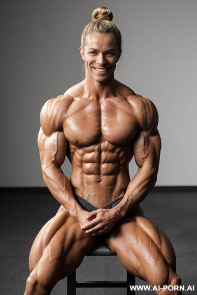 (((short topless very slender lean delicate bodybuilder woman))), (very muscular very lean natural pec breasts), ((pretty face)), ((pretty pecs)), (slender waist), ((delicate frame)), (((very light - ai-porn.ai on pornintellect.com
