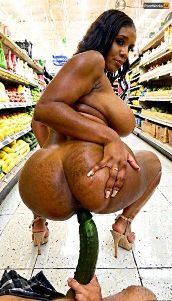 Cucumber passion in a supermarket - thepornator.com on pornintellect.com