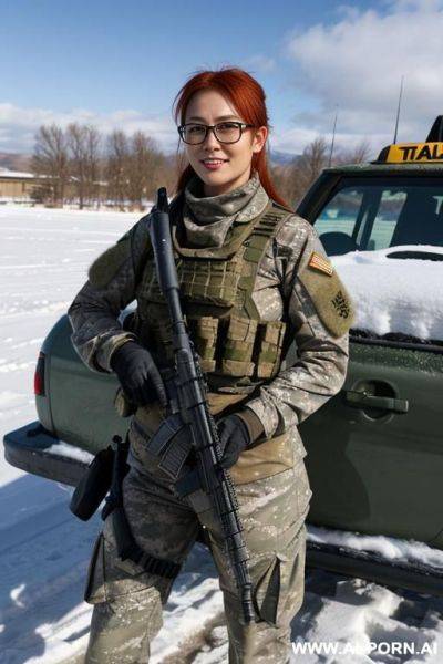Red hair, glasses, big saggy tits, beautiful, nude, ultra realistic, d, nipple piercing - ai-porn.ai on pornintellect.com