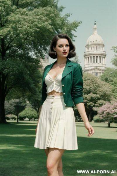 180s style, vintage, retro, cutie babe face, short, office jacket, long skirt. - ai-porn.ai on pornintellect.com