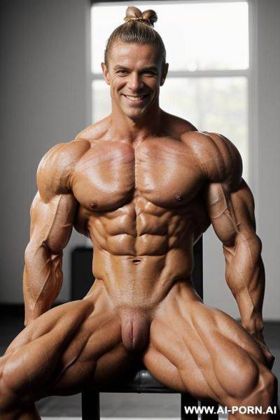 (((short topless very slender lean delicate bodybuilder woman ifbb pro sarah crail))), ((very muscular very lean natural pec breasts)), (((pretty womans face))), ((no tanlines)), ((eye contact)), - ai-porn.ai on pornintellect.com