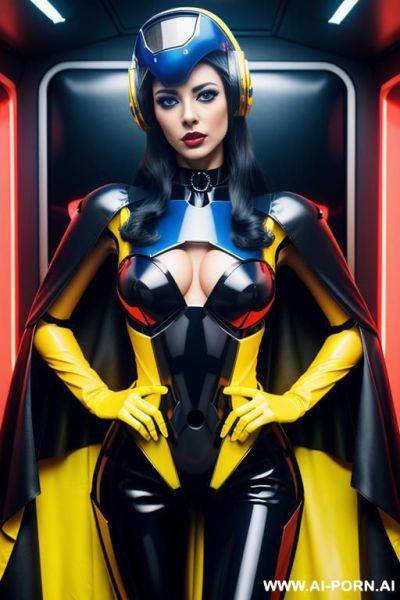 Helmet, choker fluo, super metal red blue yellow - ai-porn.ai on pornintellect.com