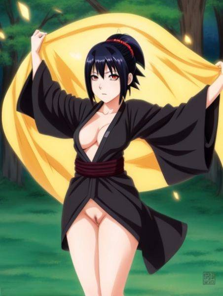 Hentai girl Tanabi unveils her juicy bosom and shaved pussy in a solo - pornpics.com on pornintellect.com