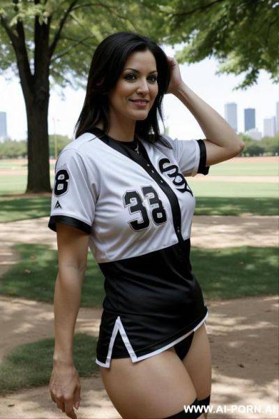 Suburban mom, chicago whitesox jersey, no pants - ai-porn.ai on pornintellect.com