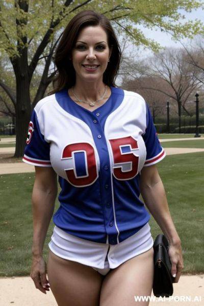 Suburban mom, chicago cubs jersey, no pants - ai-porn.ai on pornintellect.com