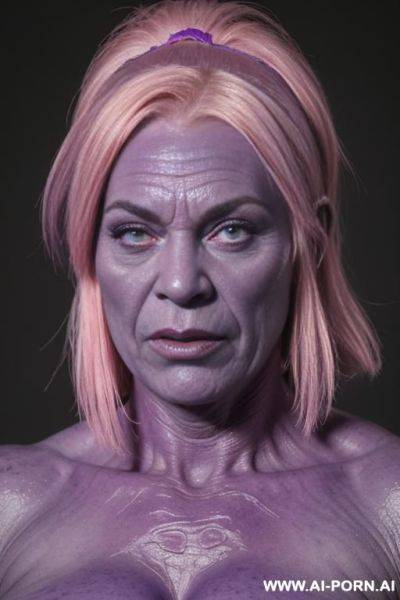 3 sexy orc female, purple skin, full body view, standing, naked - ai-porn.ai on pornintellect.com
