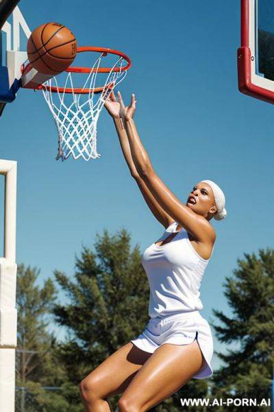 Mr. clean slam dunking a basketball - ai-porn.ai on pornintellect.com
