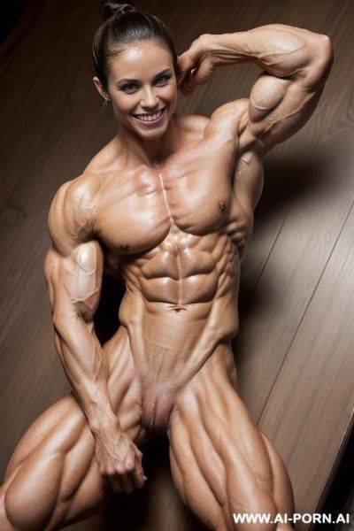 (((very pretty short topless very slender lean delicate bodybuilder woman ifbb pro))), ((muscles bigger than sarah crail ifbb)), ((very muscular very lean natural pec chest)), (((pretty womans face))), - ai-porn.ai on pornintellect.com
