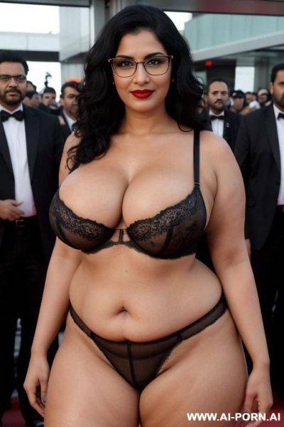 Punjabi milf woman with big breasts posing in a traditional feedingbreast (perfect boobs) (punjabi) (desi), massiveboobs, looks seductively at the viewer, eye contact, front view, detailed boobs, - ai-porn.ai on pornintellect.com