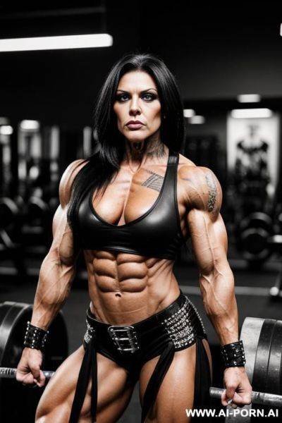 Tattoos, rockwoman, punk, gothic woman, rock outfit - ai-porn.ai on pornintellect.com