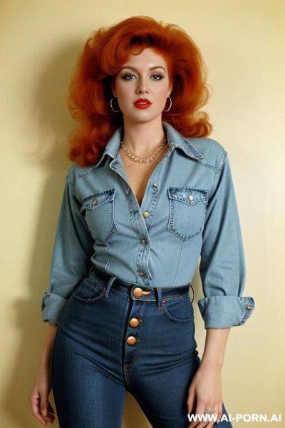 Jeans, button up shirt - ai-porn.ai on pornintellect.com