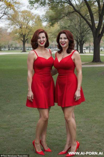 Suburban moms, short red dresses, pumps - ai-porn.ai on pornintellect.com