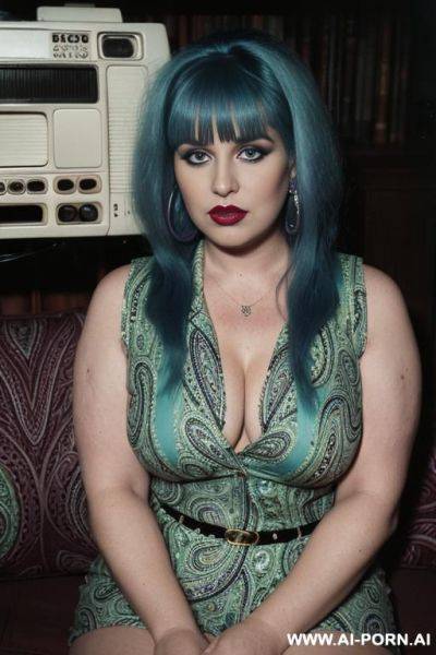 Goth woman, purple hair, many piercings, cum shot on face - ai-porn.ai on pornintellect.com