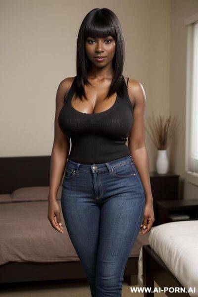 Sexy teacher, alone in bedroom, teacher skirt, tight jumper - ai-porn.ai on pornintellect.com