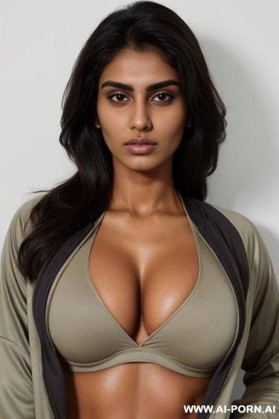 Beautiful natural heavy oversized oval titties, pakistani, tanned, dri fit jacket, drowsy facial expression - ai-porn.ai - Pakistan on pornintellect.com