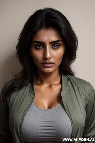 Beautiful natural heavy oversized oval titties, pakistani, tanned, dri fit jacket, drowsy facial expression - ai-porn.ai - Pakistan on pornintellect.com
