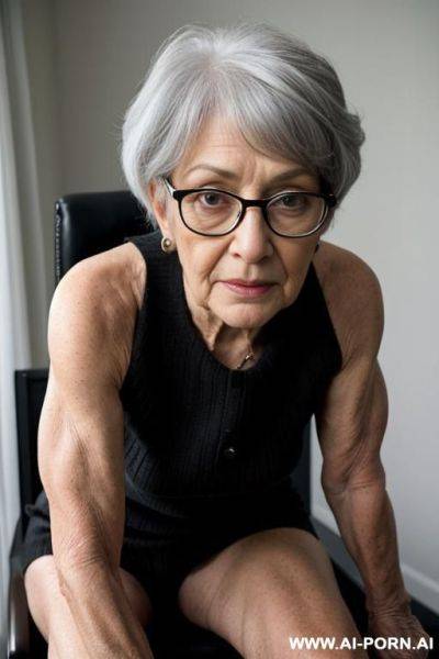 Grandma black with glasses in bedroom totally naked - ai-porn.ai on pornintellect.com