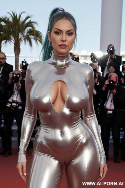 (((realistic look, ultra-realistic))) ((low angle view zoom navel)) (((real sex bomb))) ((shiny completely naked, naked oiled body)) ((lowest angle view)) (((low chest))) (((heavy saggy humongous droopy - ai-porn.ai on pornintellect.com