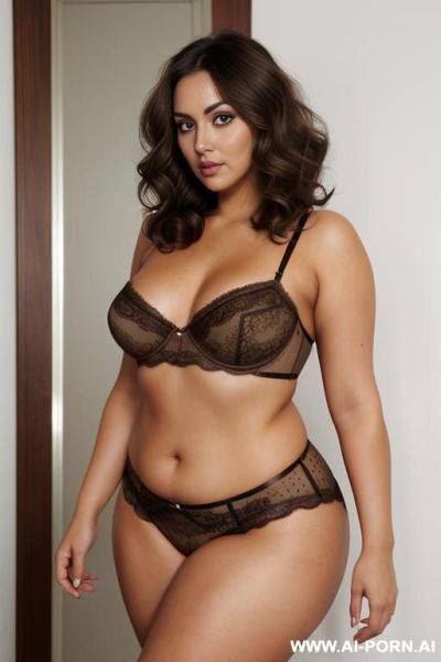 Big eyes, makeup, tan, big ass, wide hips, thick thighs. - ai-porn.ai on pornintellect.com