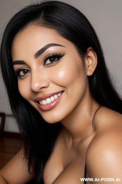 Mexican, big lips, big eyes, eyeliner, tan, smiling - ai-porn.ai - Mexico on pornintellect.com