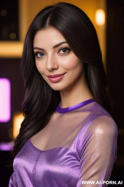 Colorful fancy long sleeve crew neck shirt , photorealistic, hot woman , masiela lusha, ultra detailed, best quality, finely detail, highly detailed face, highly detailed eyes, sexy eyes, best - ai-porn.ai on pornintellect.com