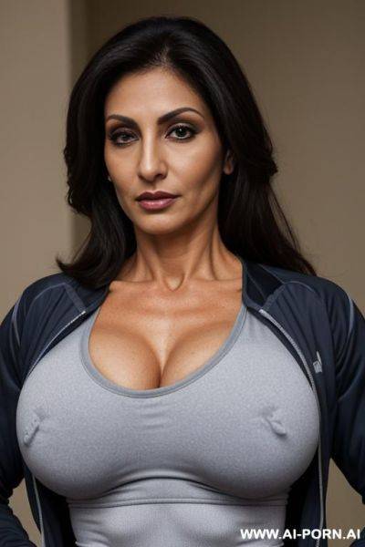 Dri fit shirt, dri fit jacket, abs, huge perfect oval tits, big nose - ai-porn.ai on pornintellect.com